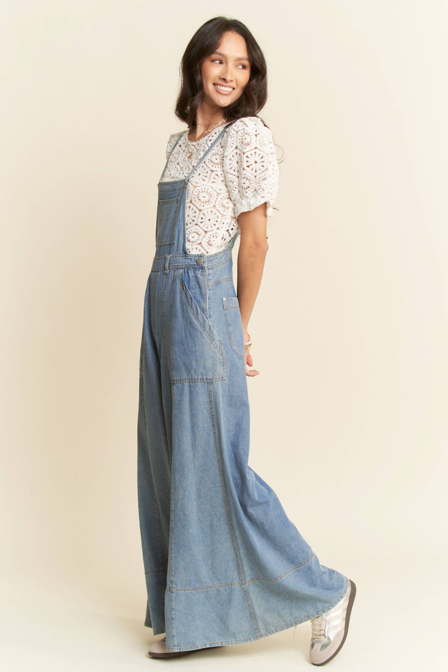 Kaia Washed Denim Overalls
