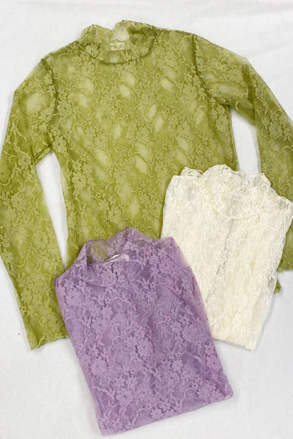 PLUS SIZE Mesh Floral print top