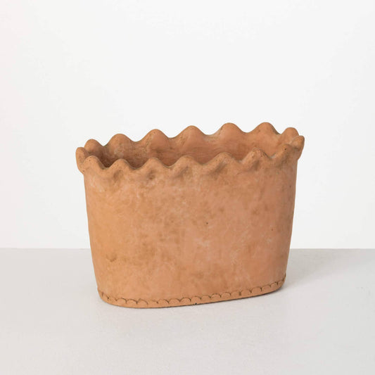 Scalloped Edge Dish Garden Pot