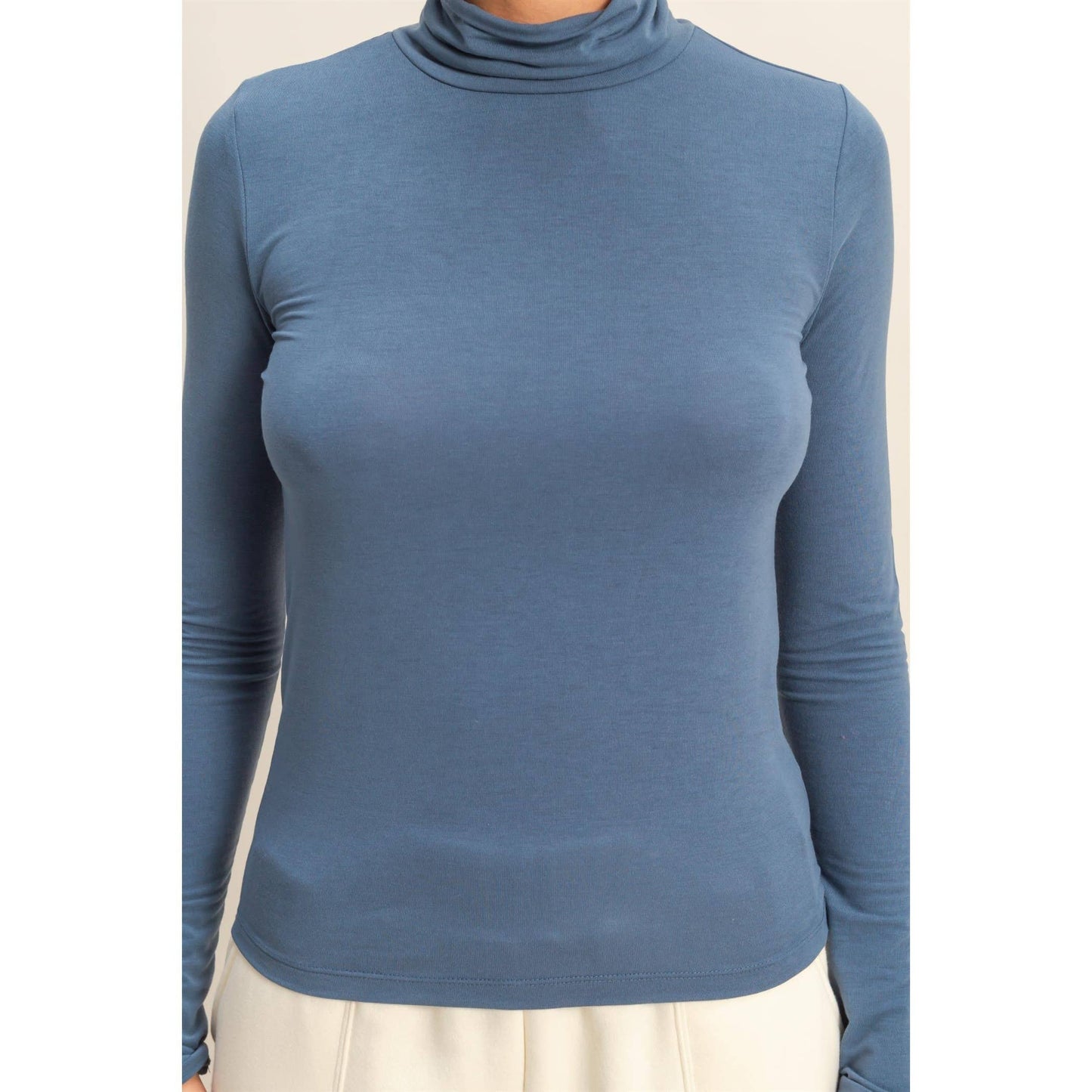 Turtleneck Long Sleeve Fitted Top