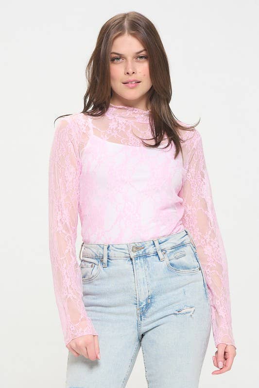 PLUS SIZE Mesh Floral print top