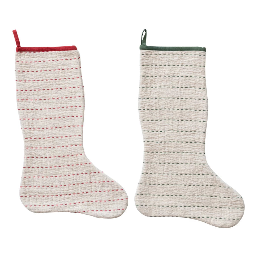 Kantha Stitched Stocking