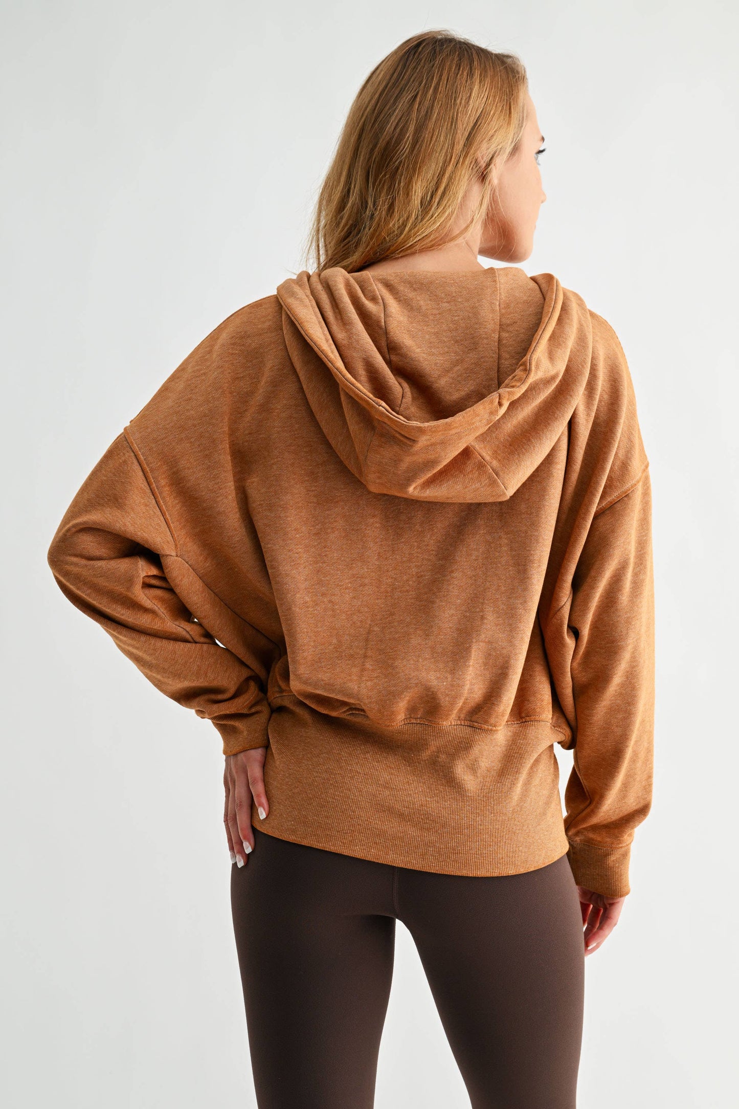 Fleece Hoodie Jacket with Tapered Sleeves