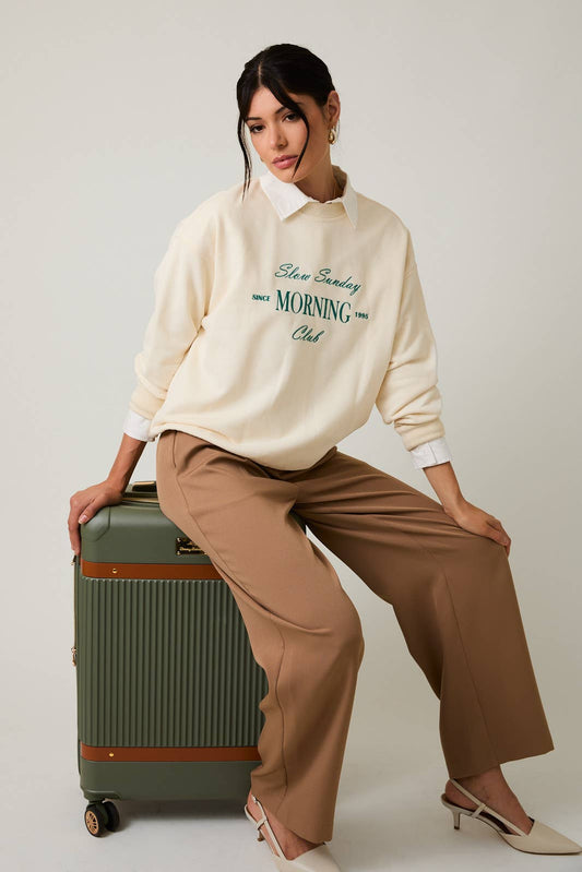 CREW NECK "SLOW SUNDAY MORNING CLUB" SWEATSHIRT