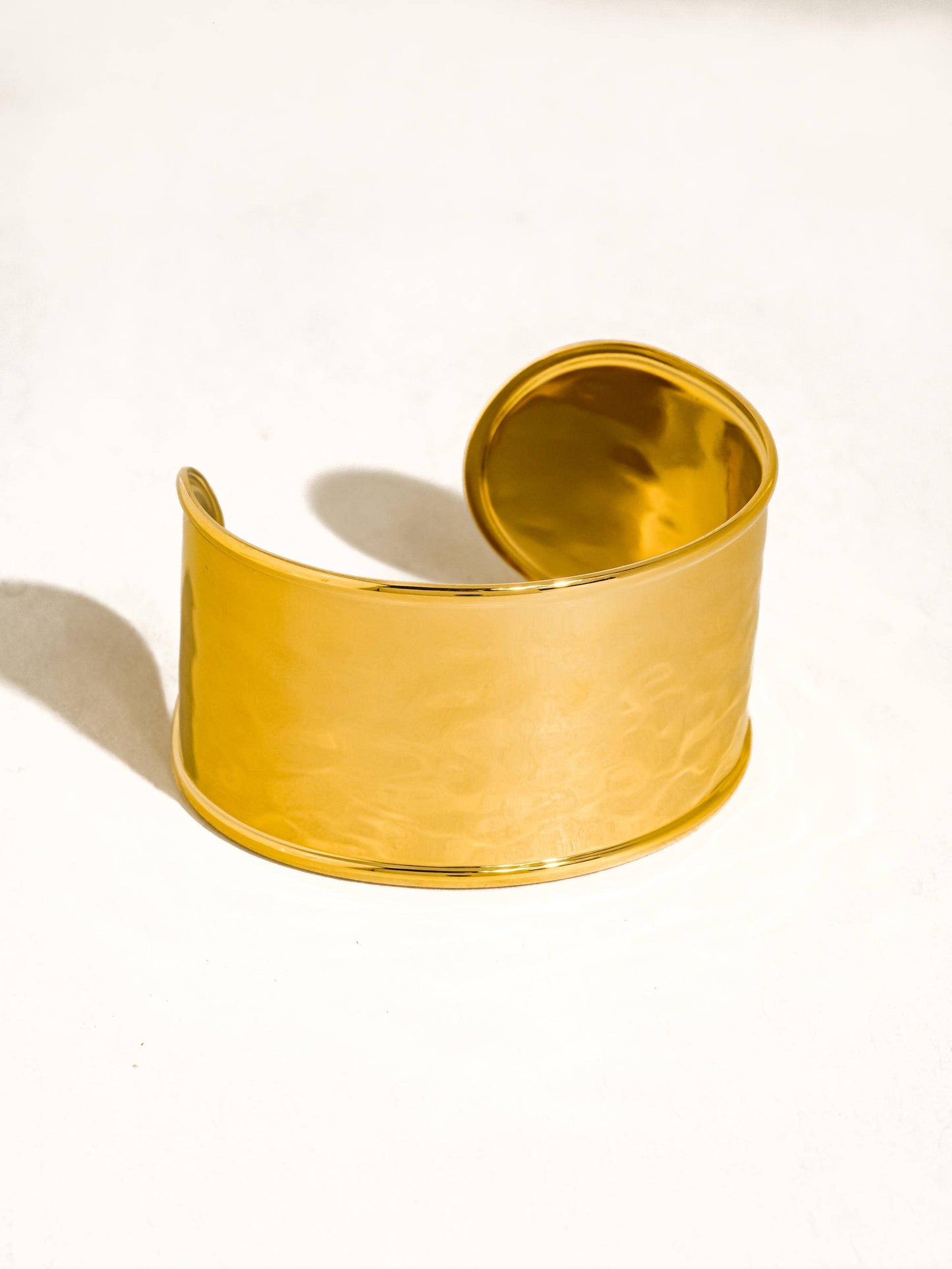 Calric 18K Gold Non-Tarnish Wide Statement Cuff Bracelet