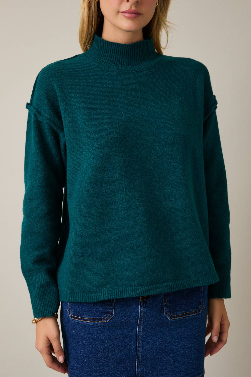 MOCK NECK LONG SLEEVE SWEATER