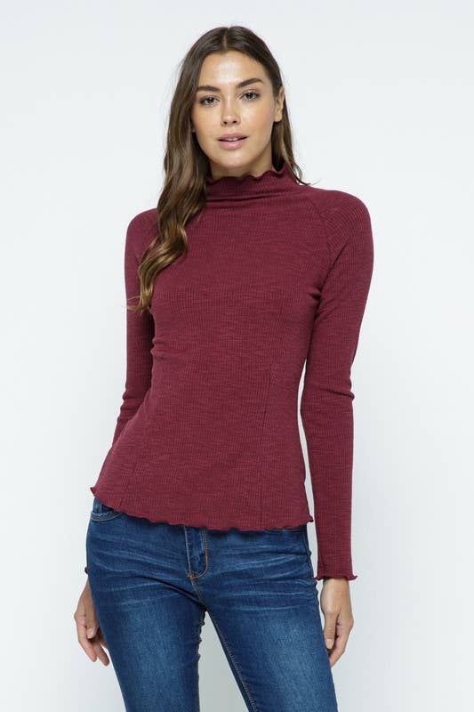 Lettuce Edge Turtle Neck Top