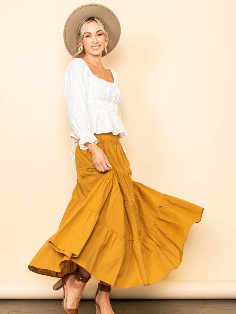 Tiered Wide Flare Convertible Halter Dress-Maxi Skirt