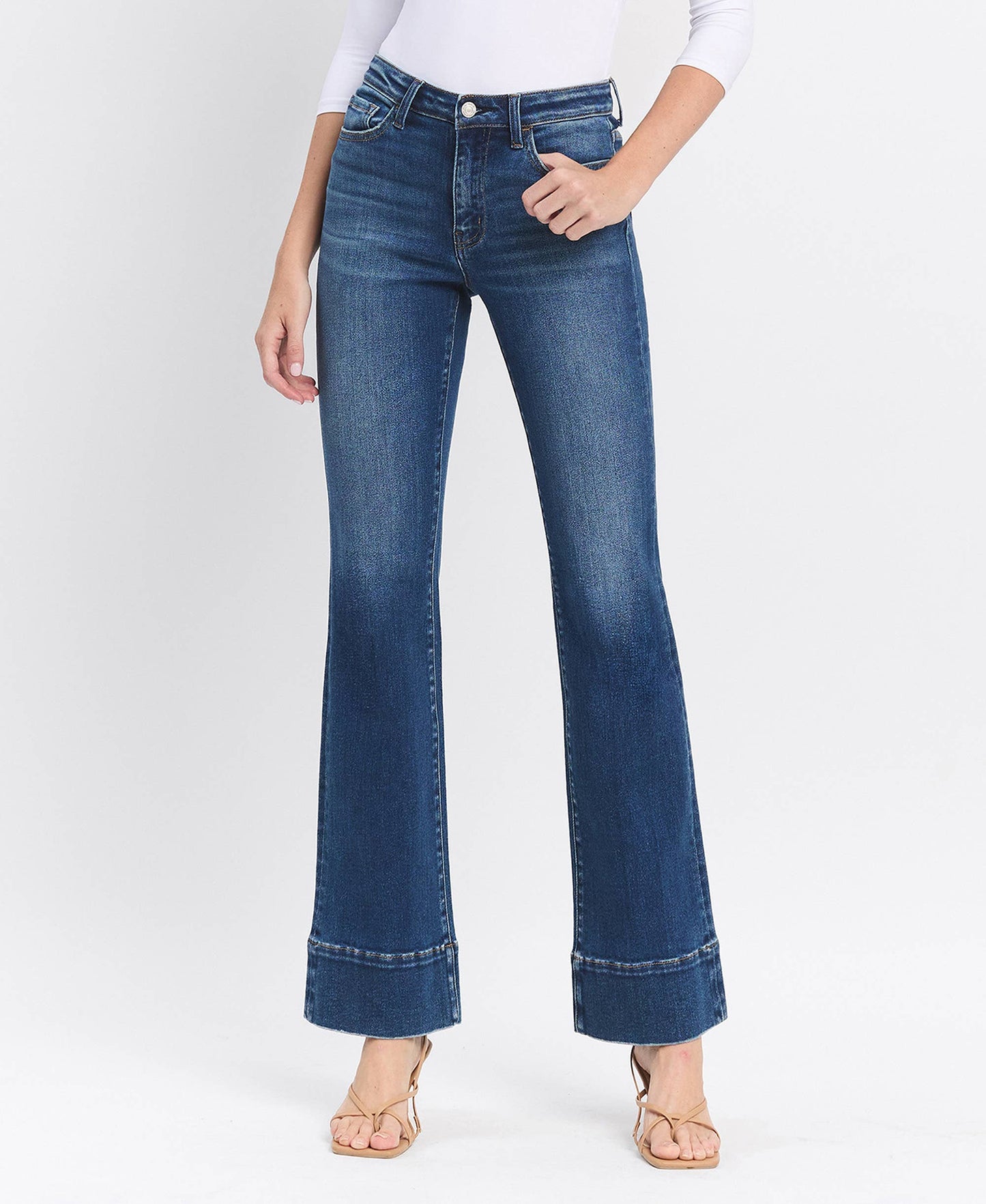 HIGH RISE TROUSER HEM BOOTCUT JEANS T6641