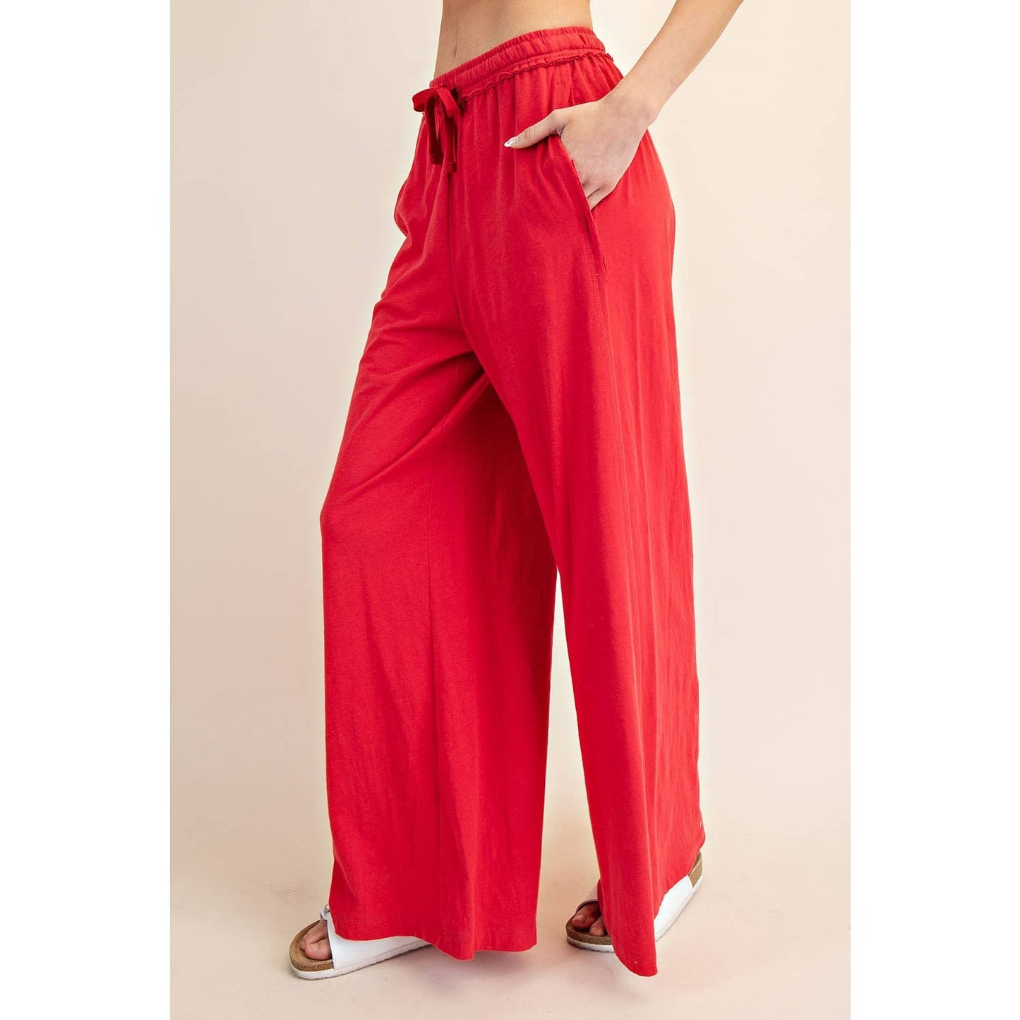 COTTON SLUB LOUNGING WIDE PANT