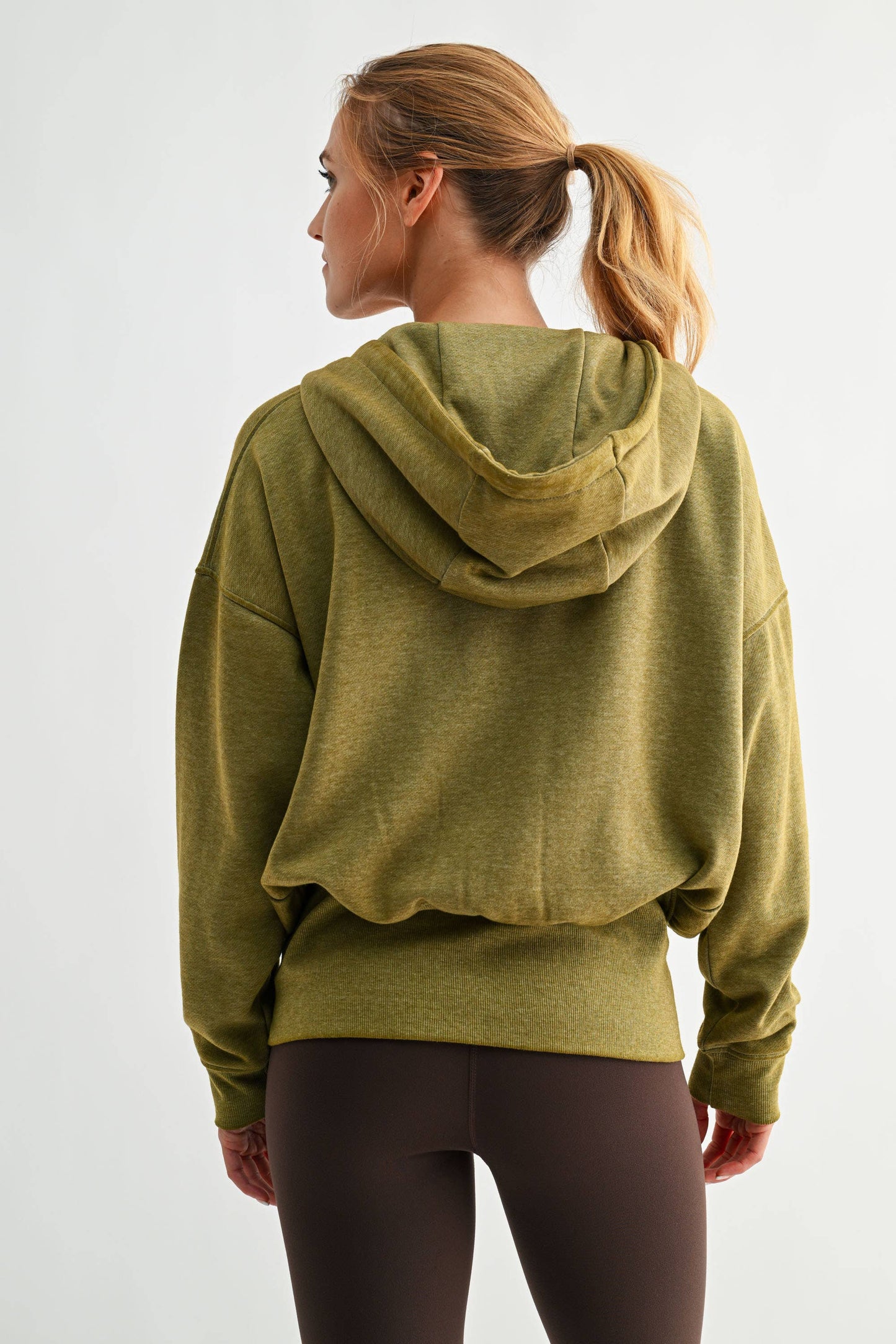 Fleece Hoodie Jacket with Tapered Sleeves