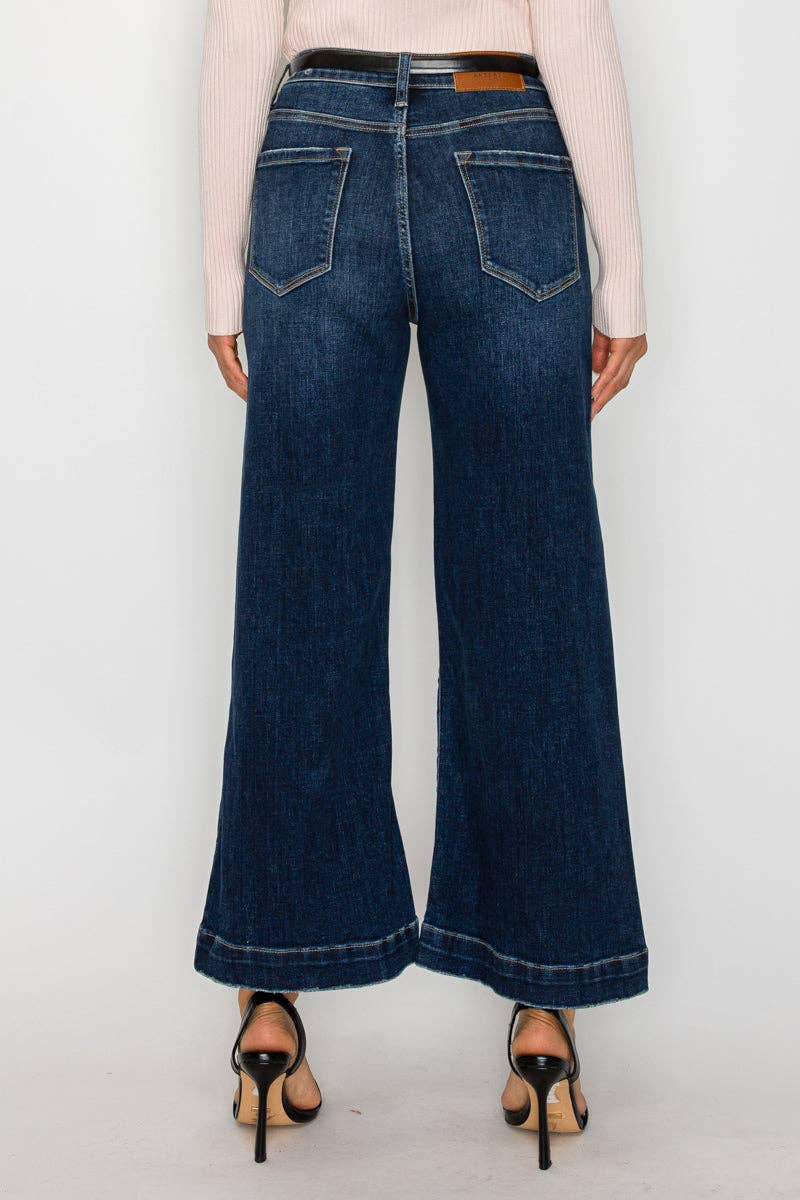 HIGH RISE CROPPED PALAZZO JEANS