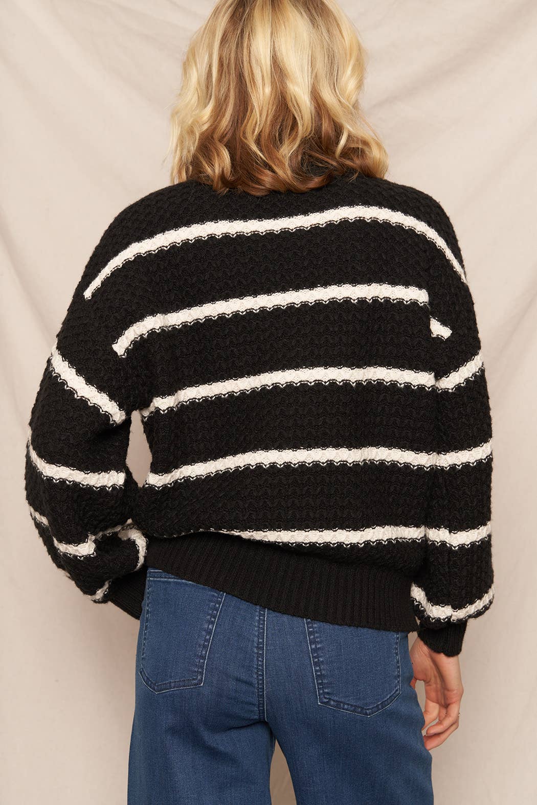 Puff Sleeve Striped Sweater