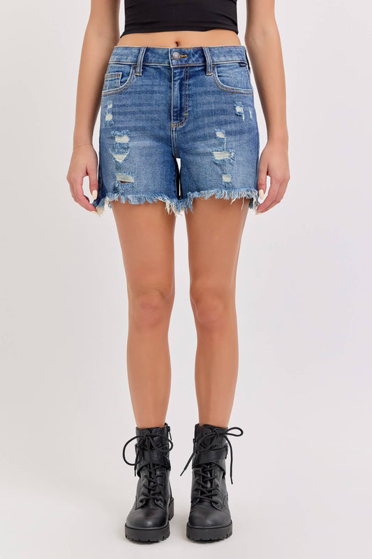 Boyfriend Shorts Dark Wash