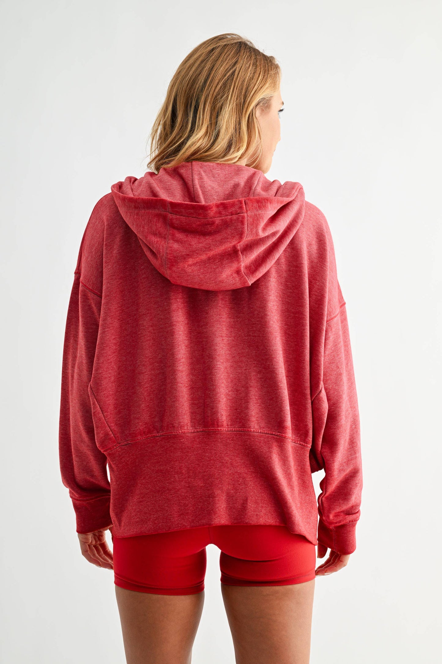 Fleece Hoodie Jacket with Tapered Sleeves
