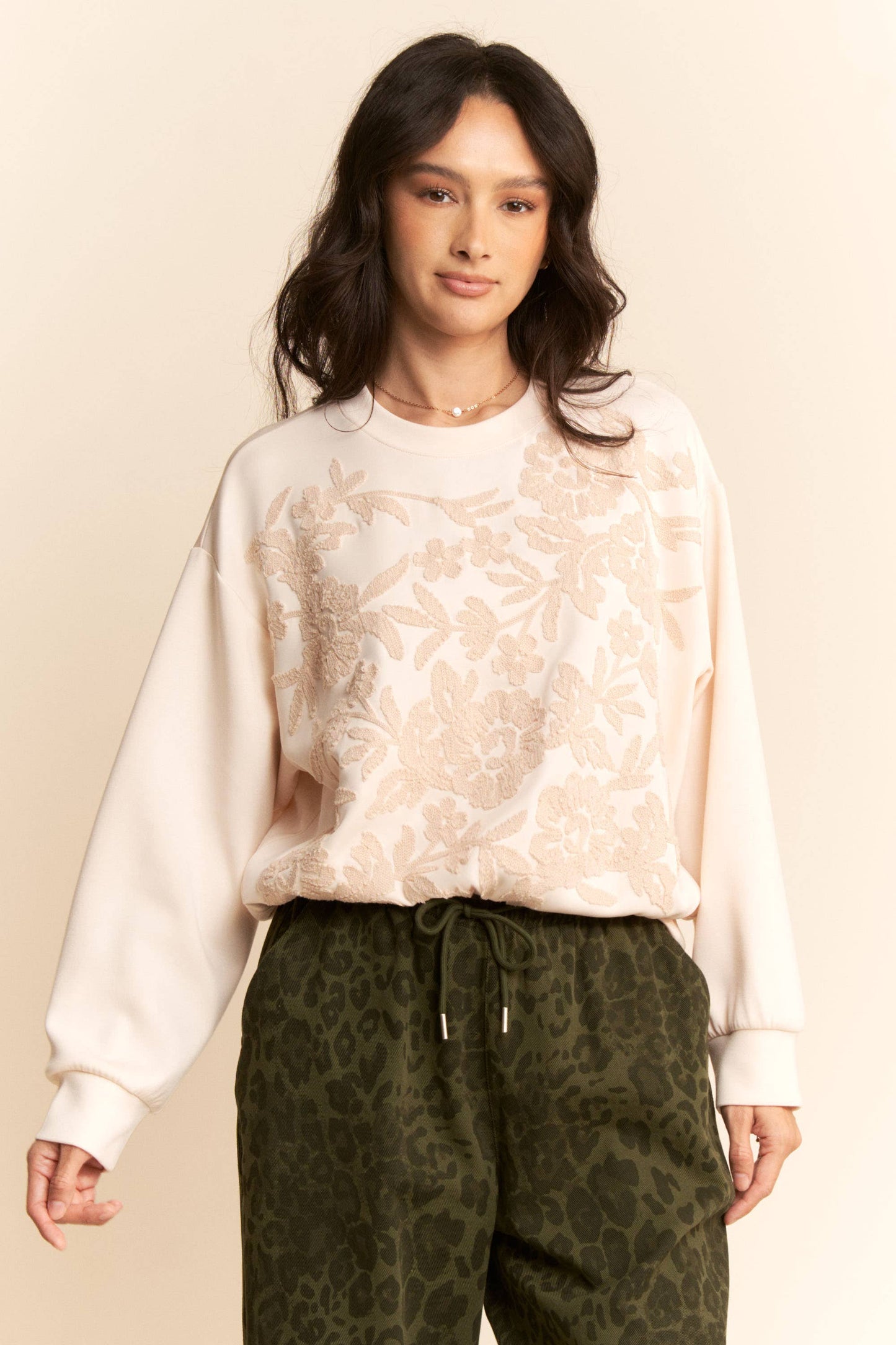 Floral Embroidered Sweatshirt