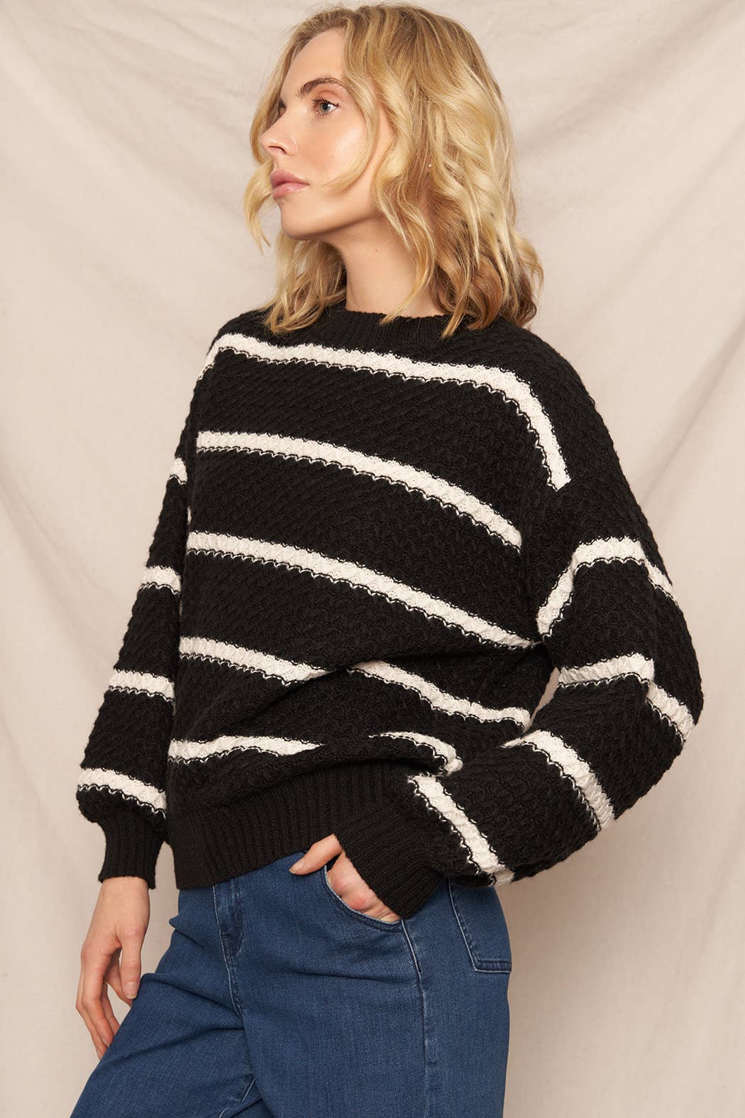 Puff Sleeve Striped Sweater