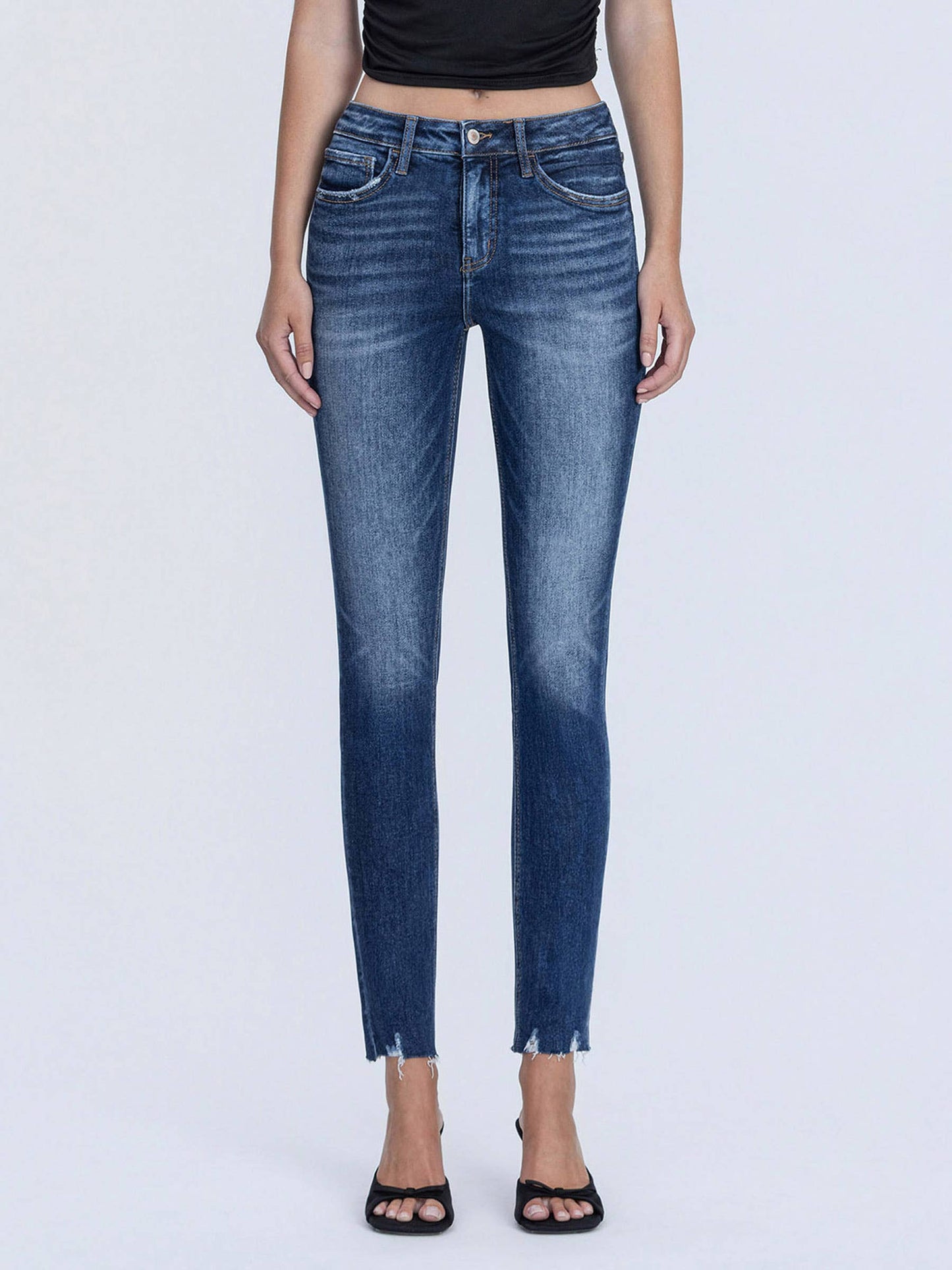 TUMMY CONTROL HIGH RISE CROP SKINNY JEANS LV1217