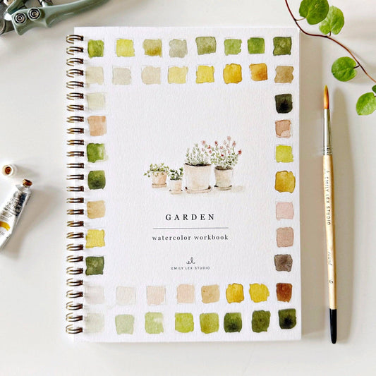 Garden watercolor workbook by Emily Lex