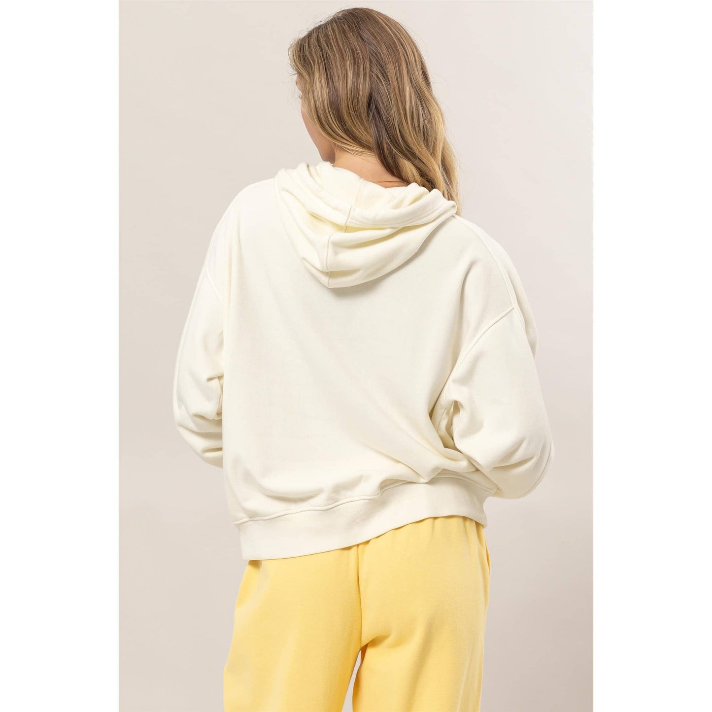 Seam Detailed Long Sleeve Oversized Hoodie