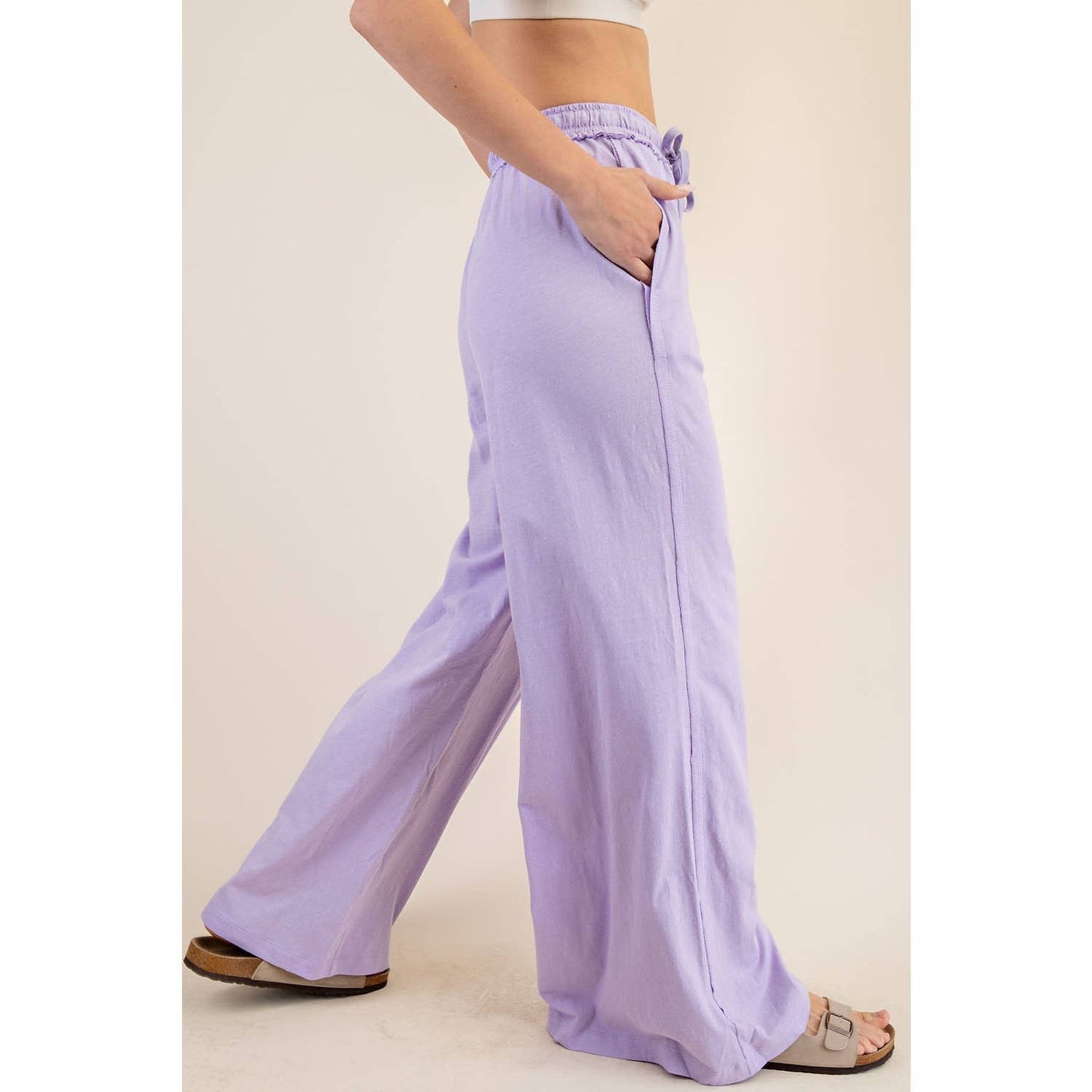 COTTON SLUB LOUNGING WIDE PANT