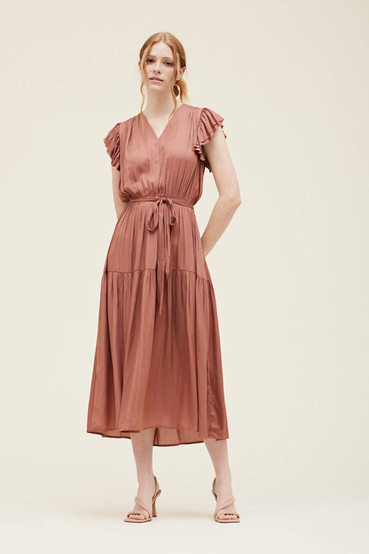 Bubble Sleeve Satin Dress - NYC