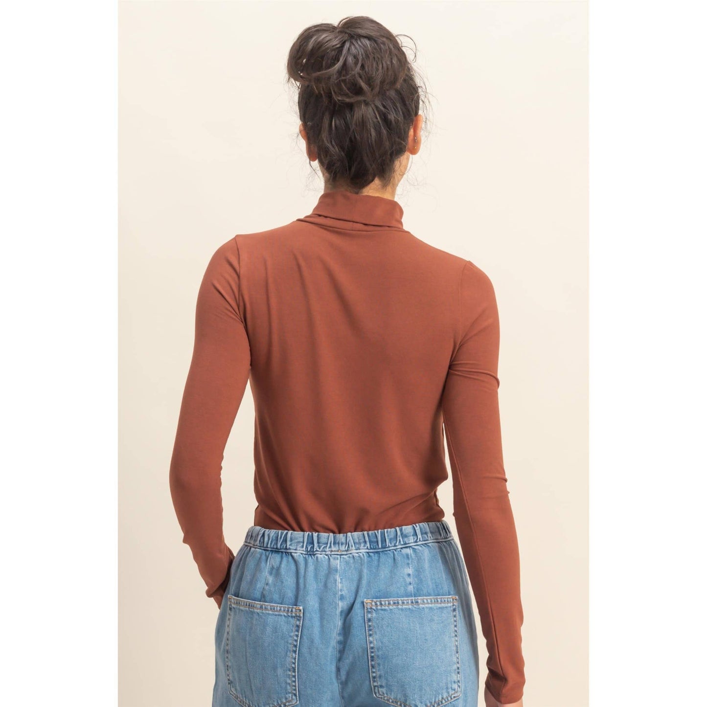 Turtleneck Long Sleeve Fitted Top