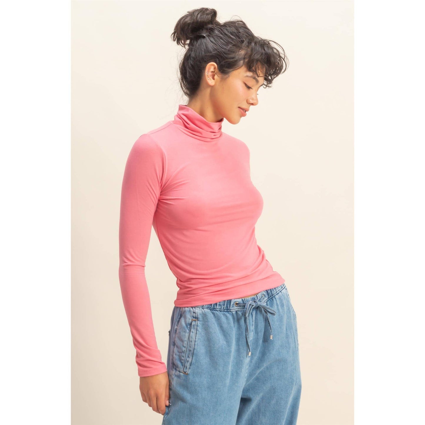 Turtleneck Long Sleeve Fitted Top