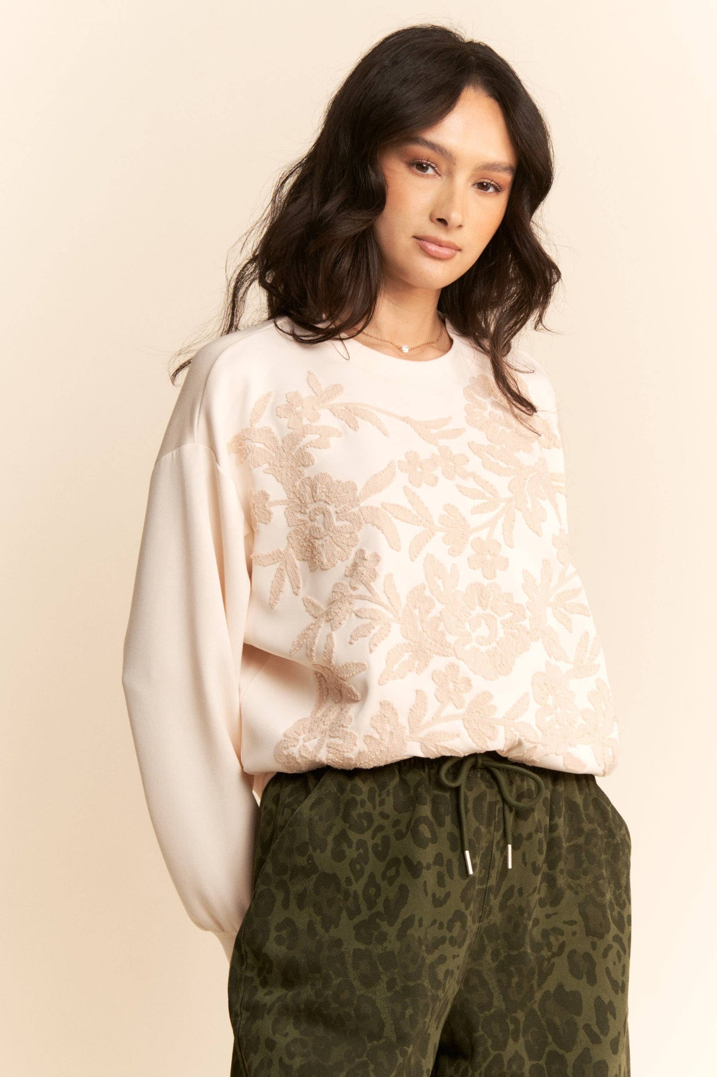 Floral Embroidered Sweatshirt