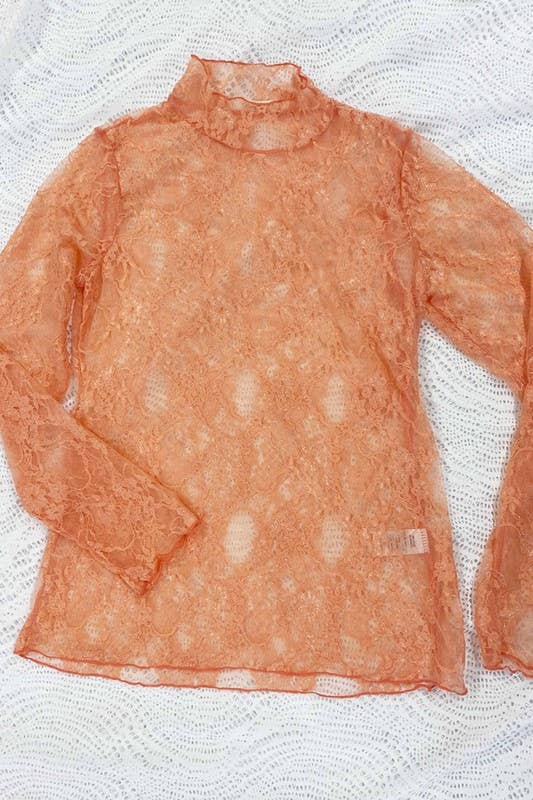 PLUS SIZE Mesh Floral print top