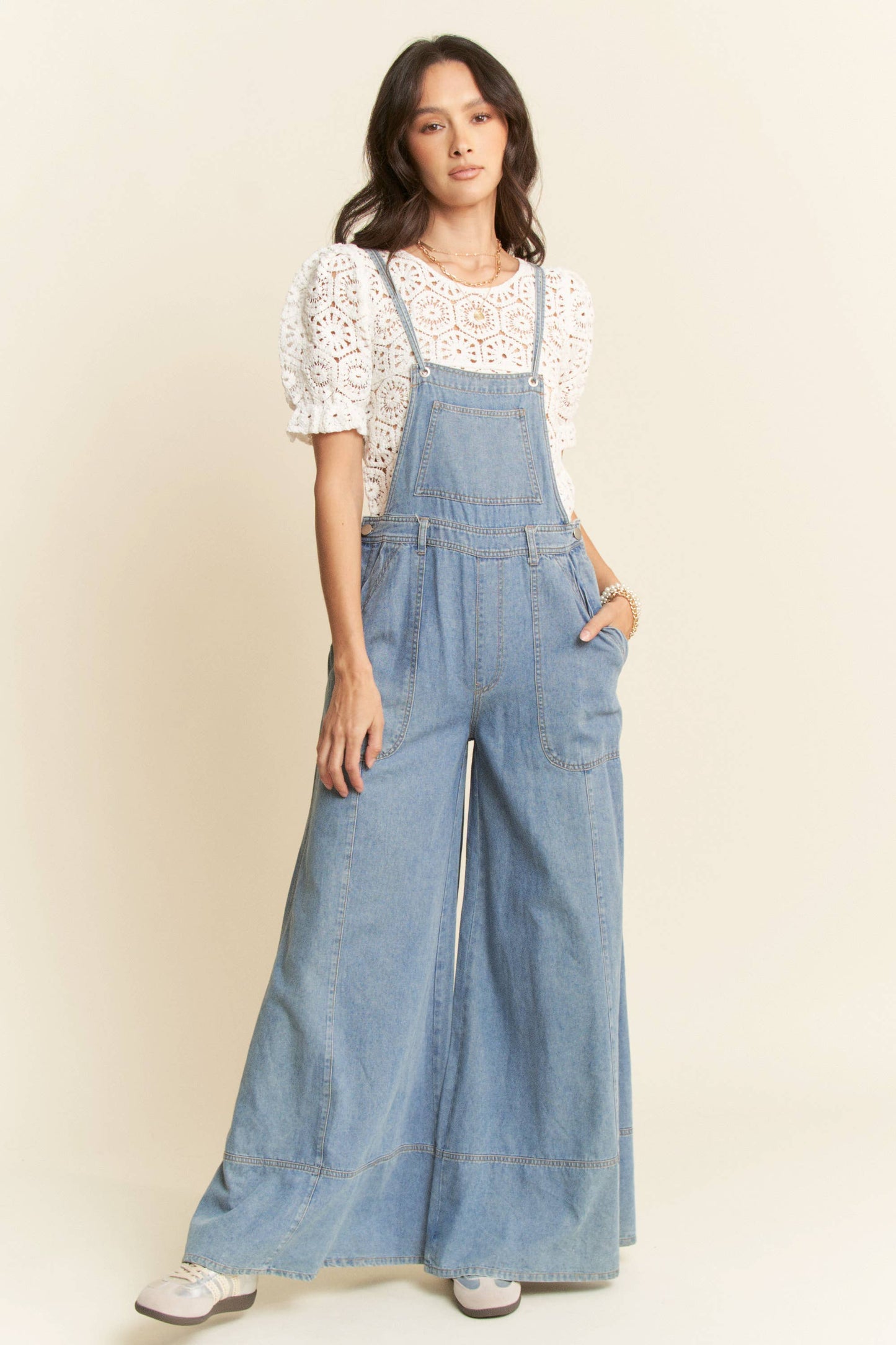 Kaia Washed Denim Overalls