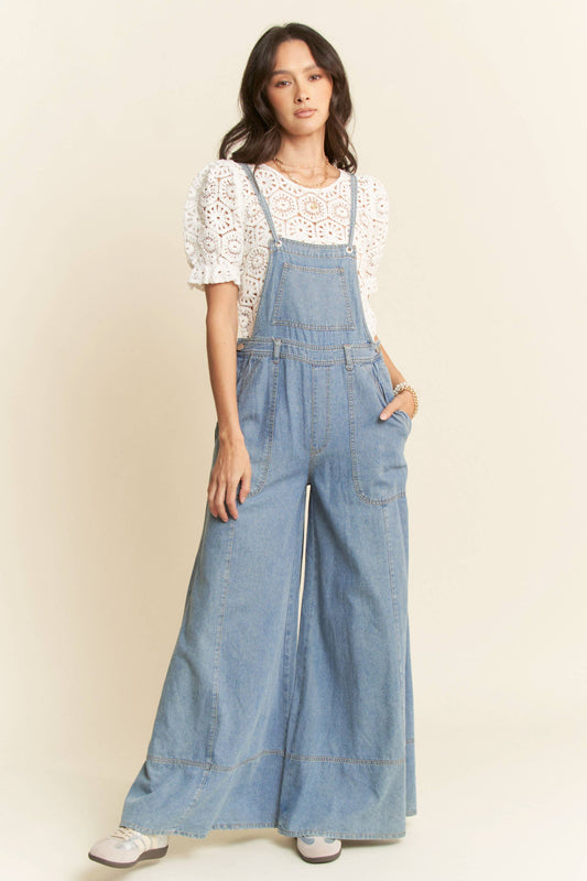 Kaia Washed Denim Overalls