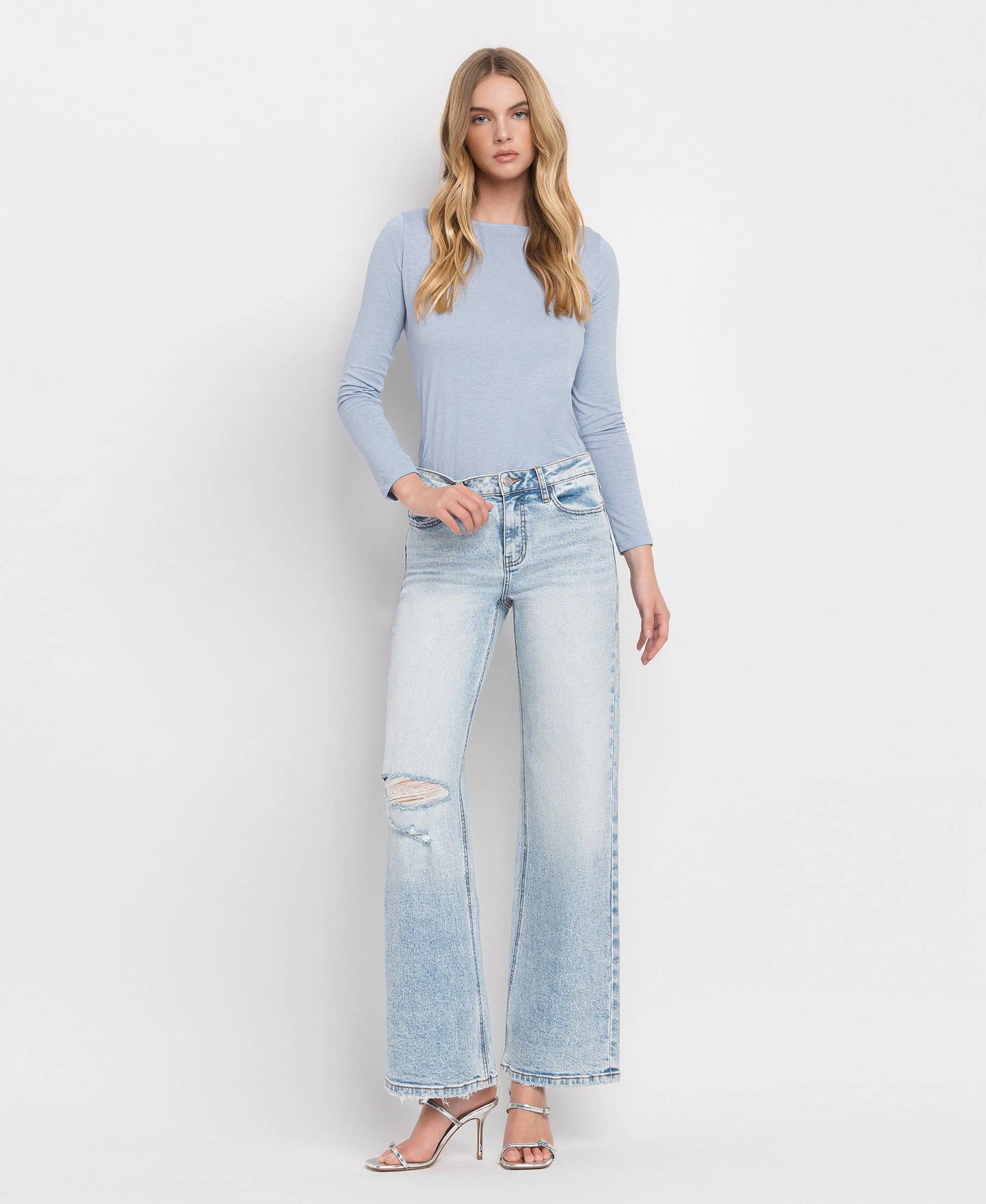 TUMMY CONTROL SUPER HIGH RISE WIDE LEG JEANS LV1312