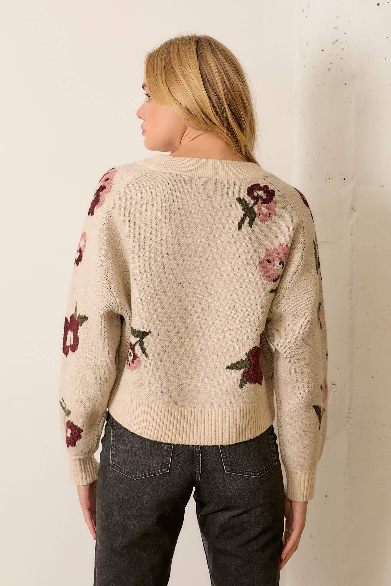 PRINTED FLORAL SWEATER