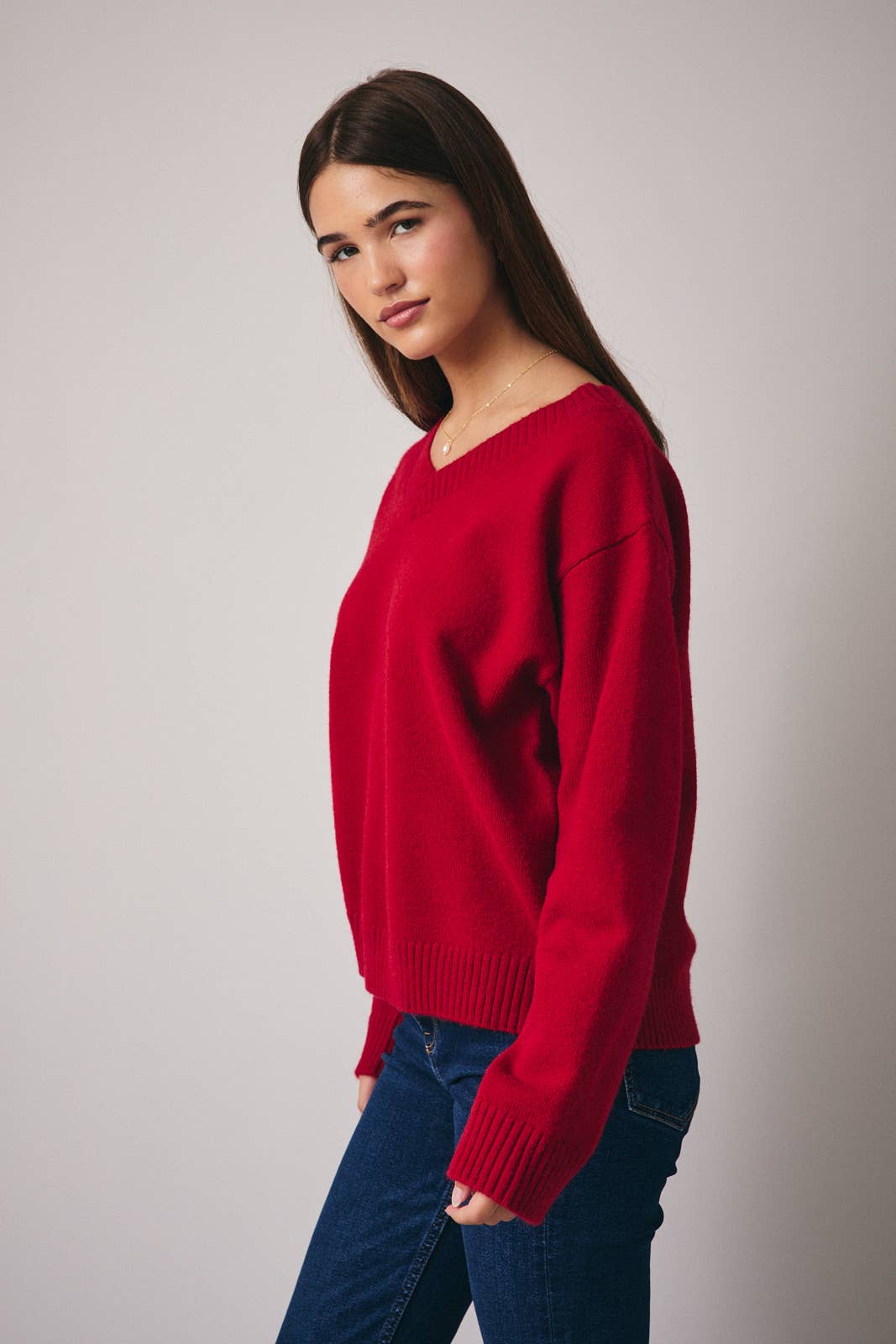 Eliza Wrapped in Red Sweater