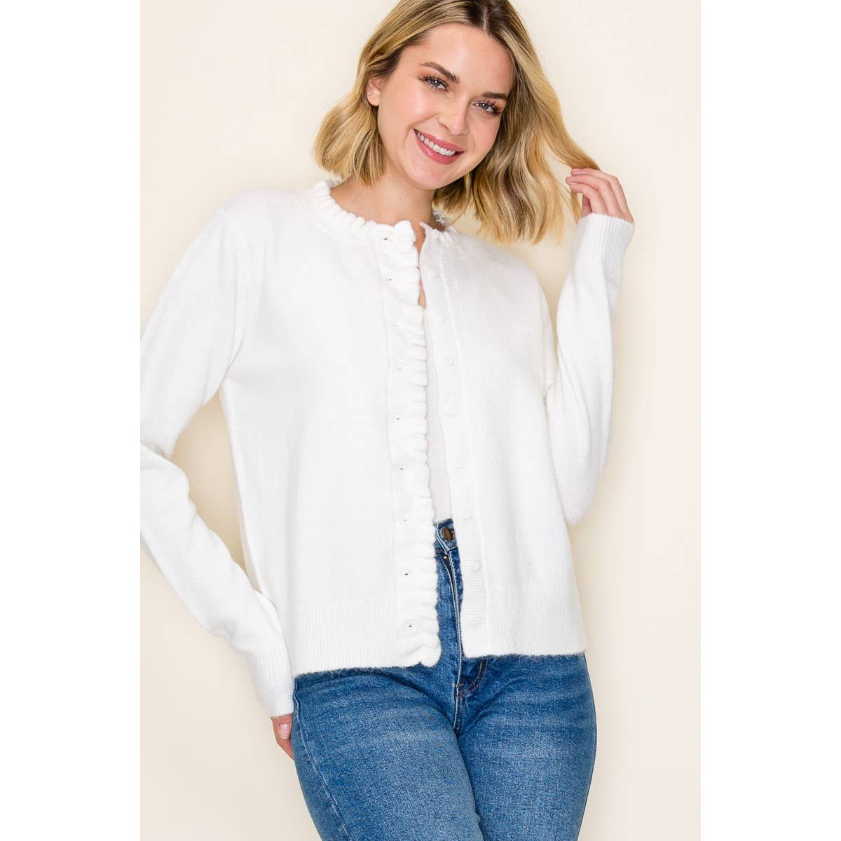 Ruffle Cardigan