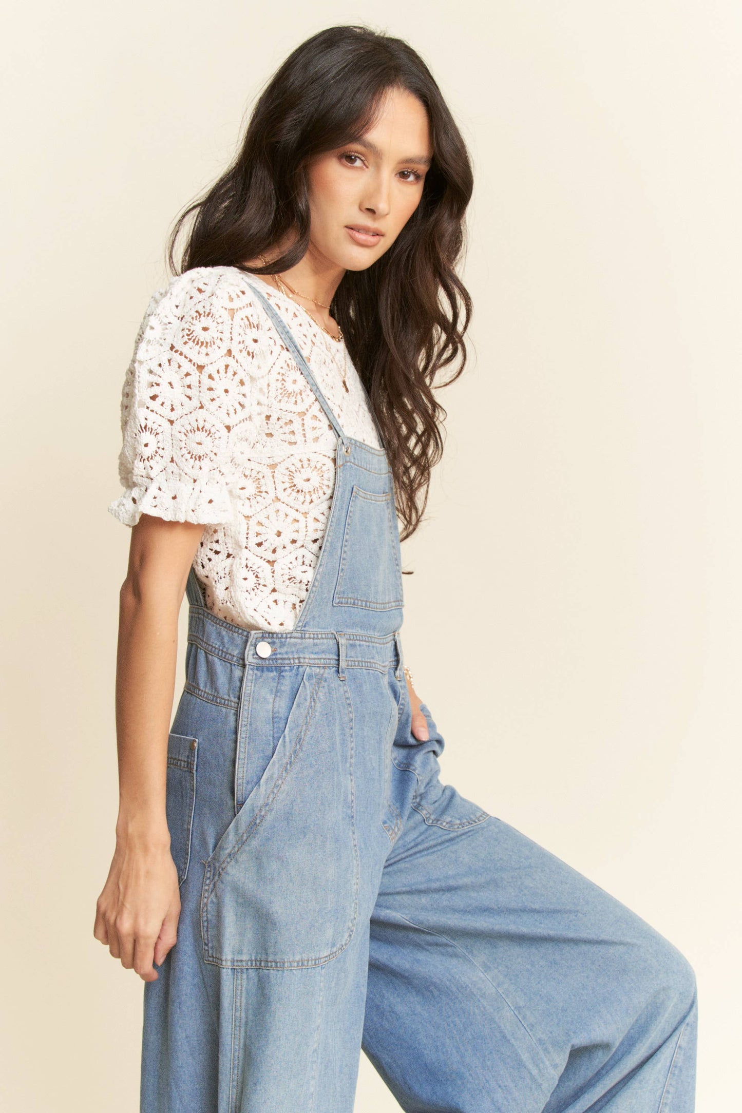 Kaia Washed Denim Overalls