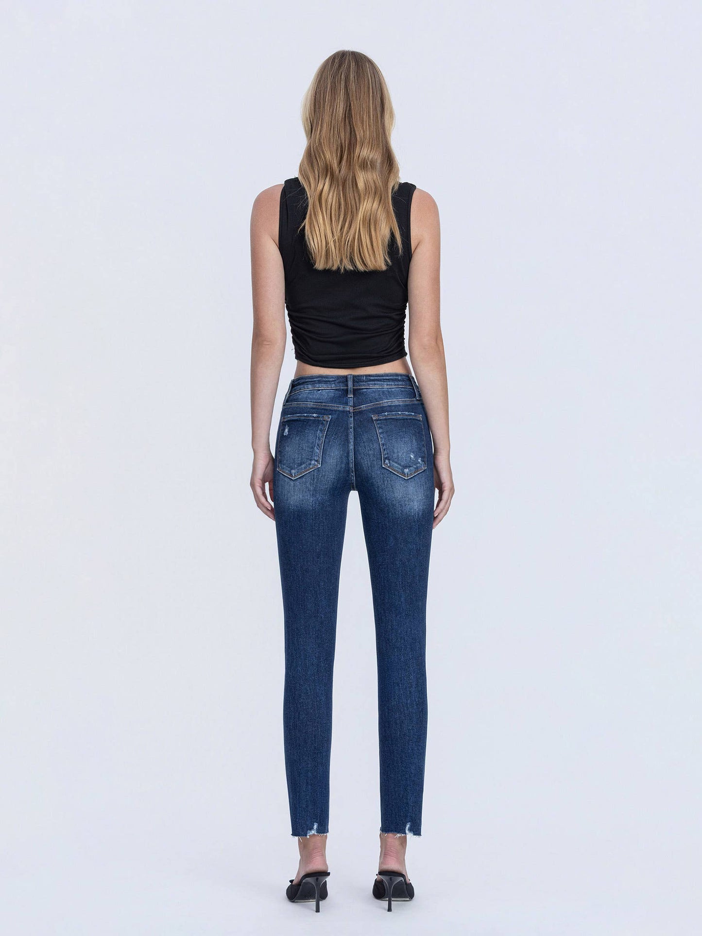 TUMMY CONTROL HIGH RISE CROP SKINNY JEANS LV1217