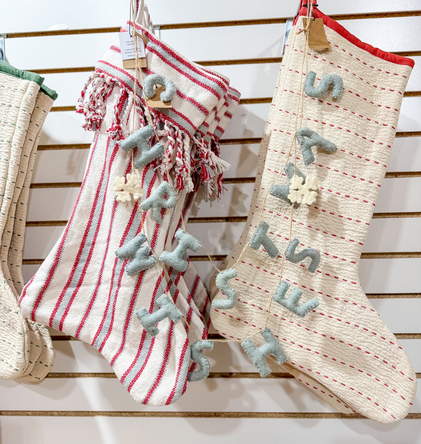 Woven Cotton Striped Stocking