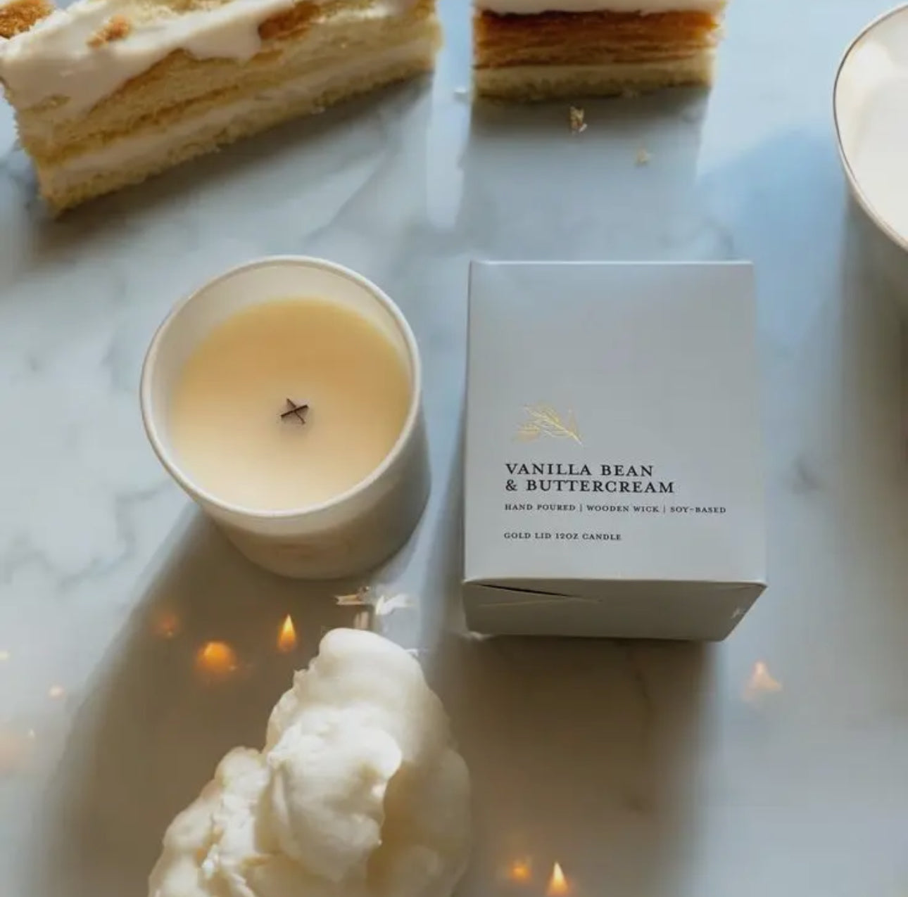 Vanilla Bean & Buttercream | Gold Lid Candle & Boutique Box