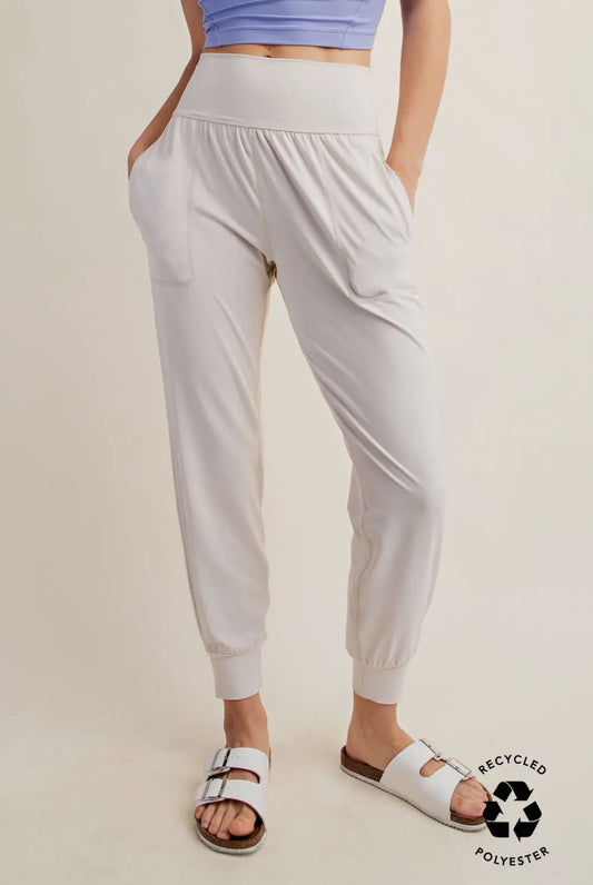 Butter Soft Joggers - White Pearl