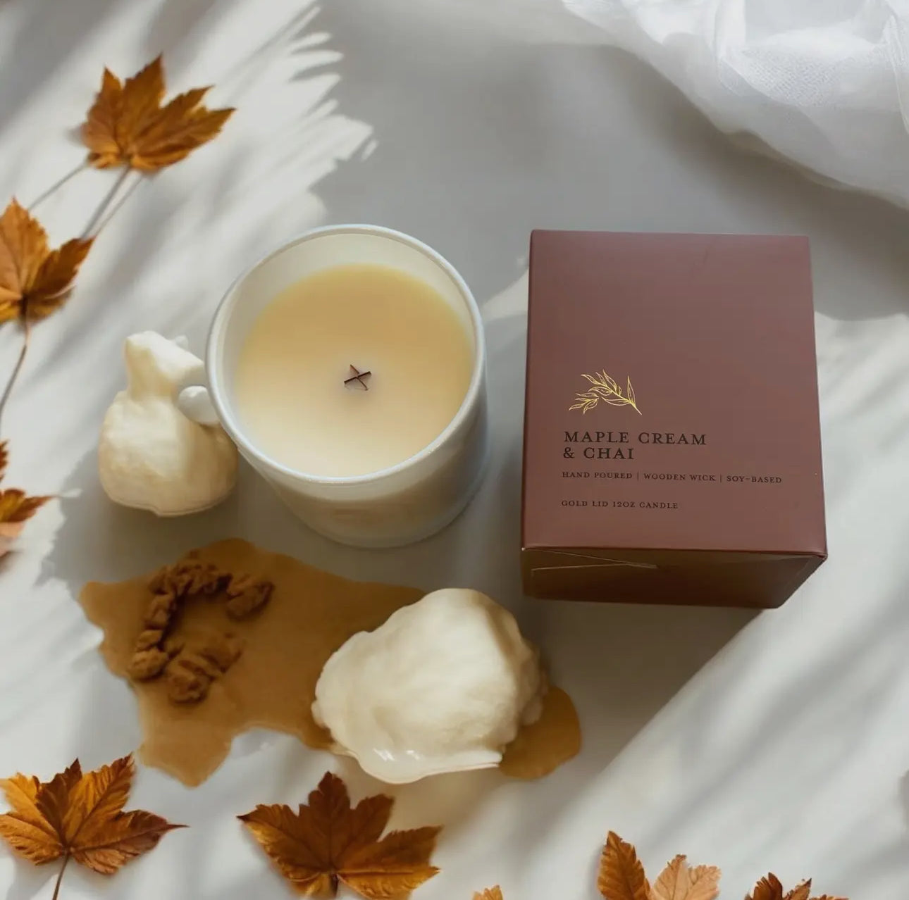Maple Cream & Chai | Gold Lid Candle & Boutique Box
