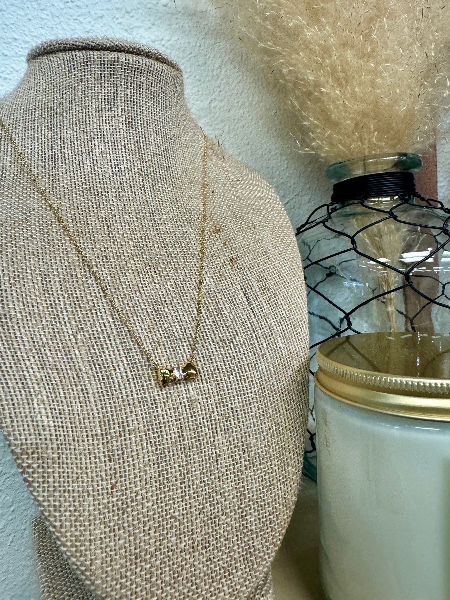18kt Gold Dipped Bow Necklace