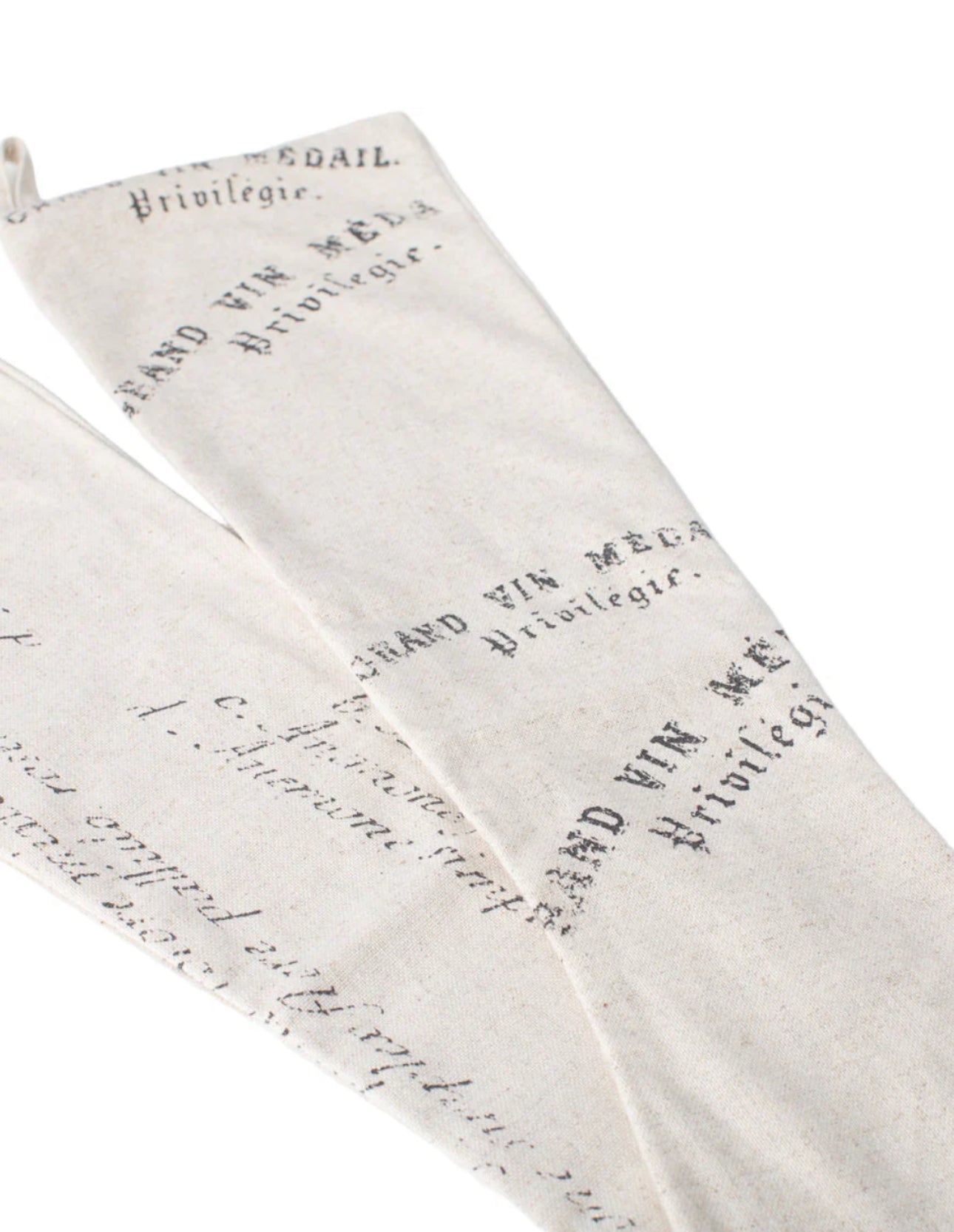 Linen French Holiday Stocking