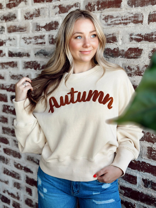 Autumn Puff Letter Sweatshirt