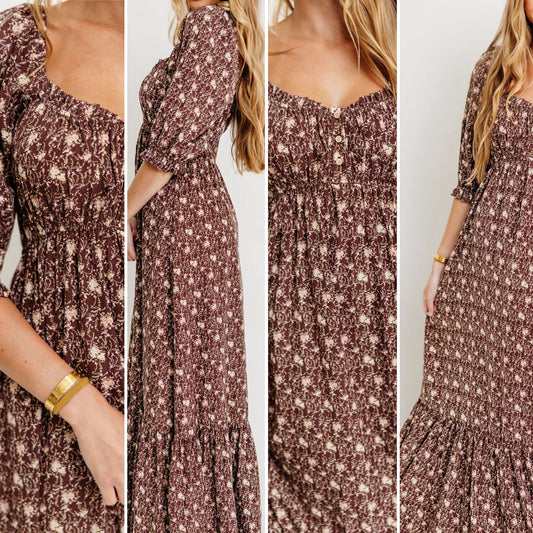 Lovely Floral Babydoll Maxi Dress