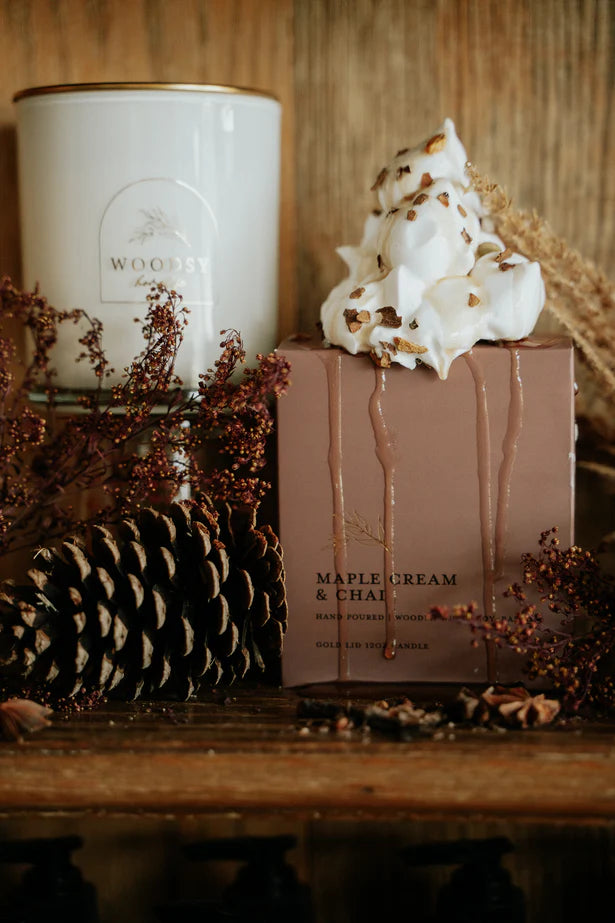 Maple Cream & Chai | Gold Lid Candle & Boutique Box