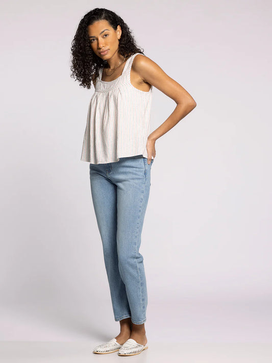 Lena Linen Striped Tank Top