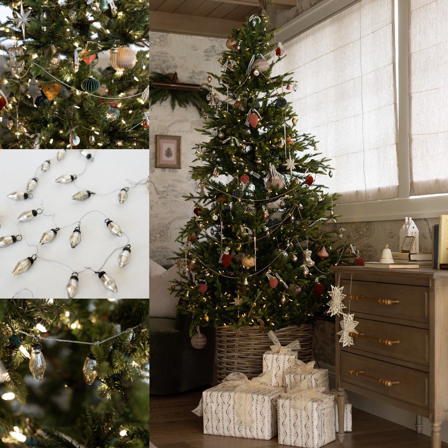 Mercury Glass Silver Garland