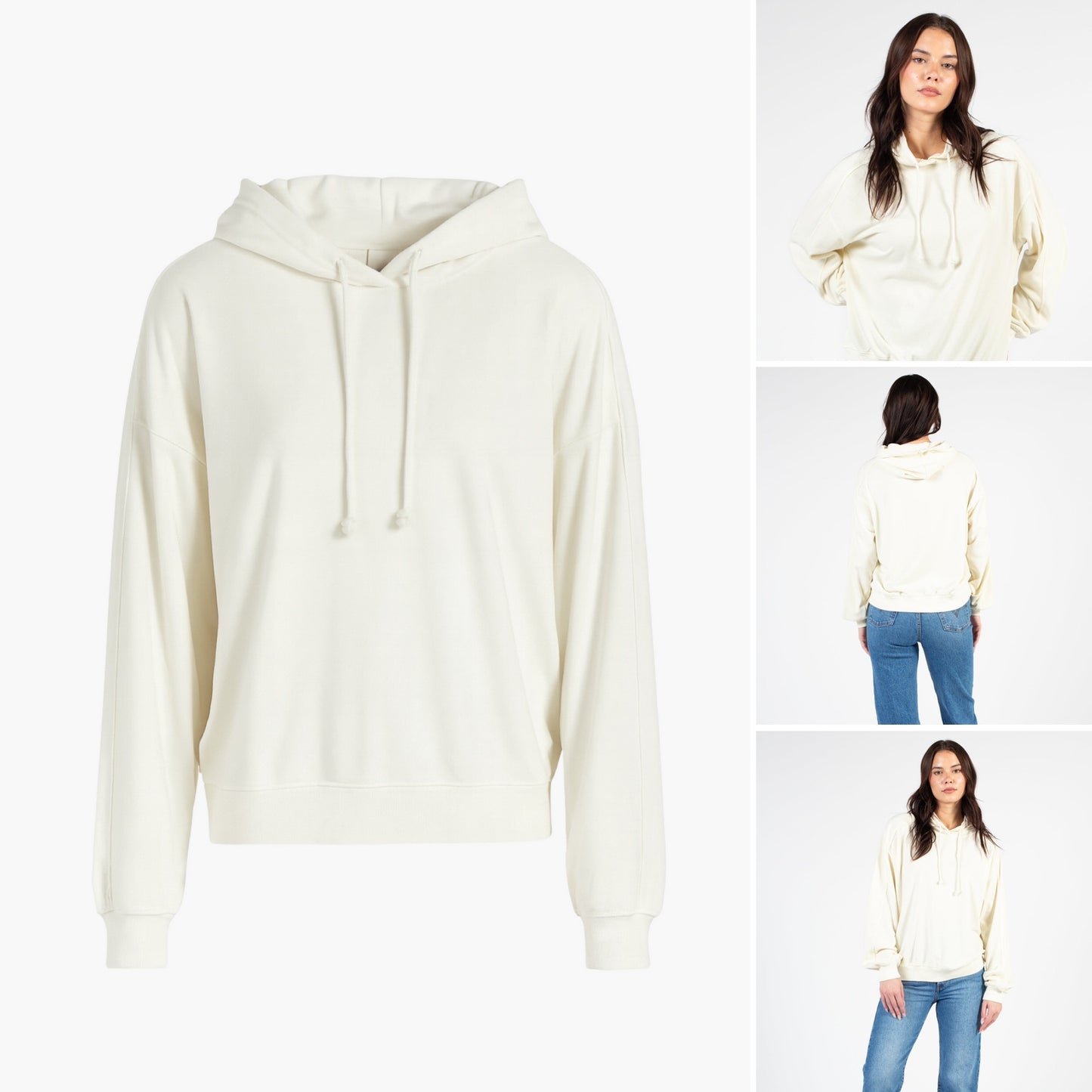 Seam Detailed Long Sleeve Oversized Hoodie